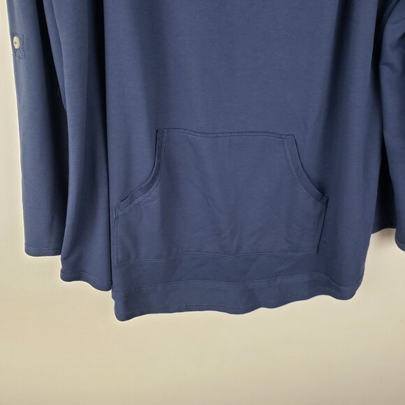 Soft Surroundings Kassidy Cowl Neck Pullover Tunic Top Blue Womens Size XL - Picture 4 of 8
